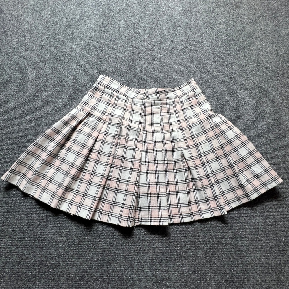 Full Tilt Pink Plaid Pleated Mini Skirt High Waisted Schoolgirl Academic Size 24